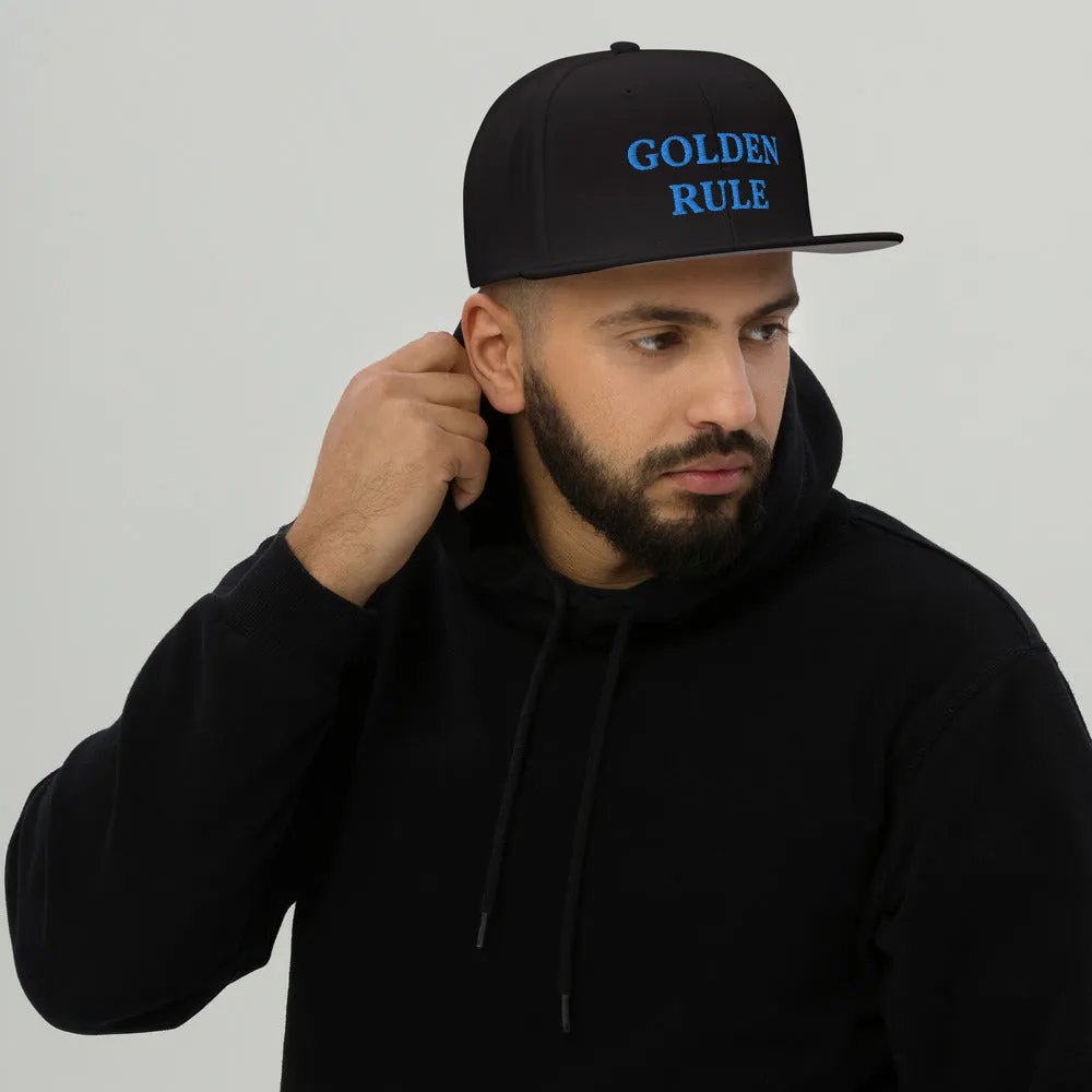 Snapback Hat "1052-0021 Golden Rule (Blue Logo)"