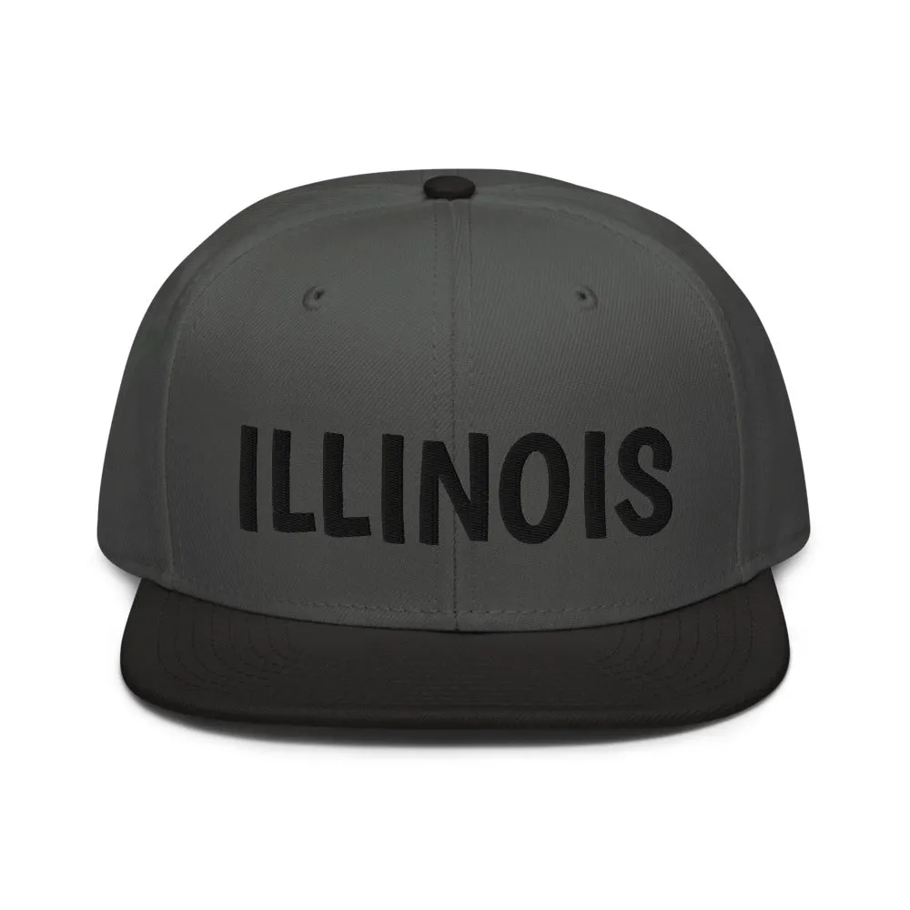 Snapback Hat "1053-0051 Illinois (Black Logo)"