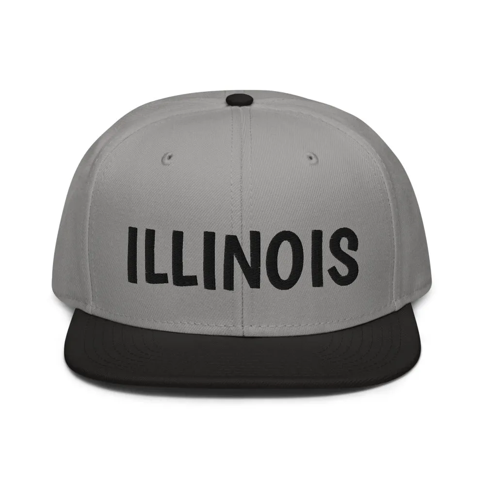 Snapback Hat "1053-0051 Illinois (Black Logo)"