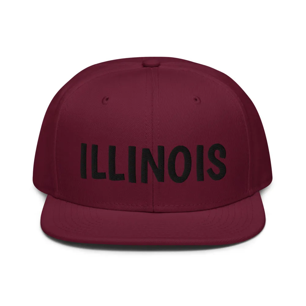 Snapback Hat "1053-0051 Illinois (Black Logo)"