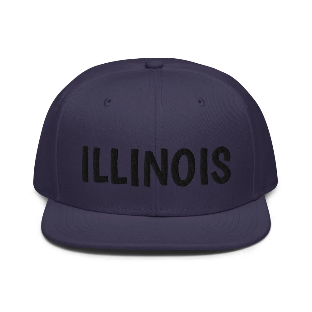 Snapback Hat "1053-0051 Illinois (Black Logo)"