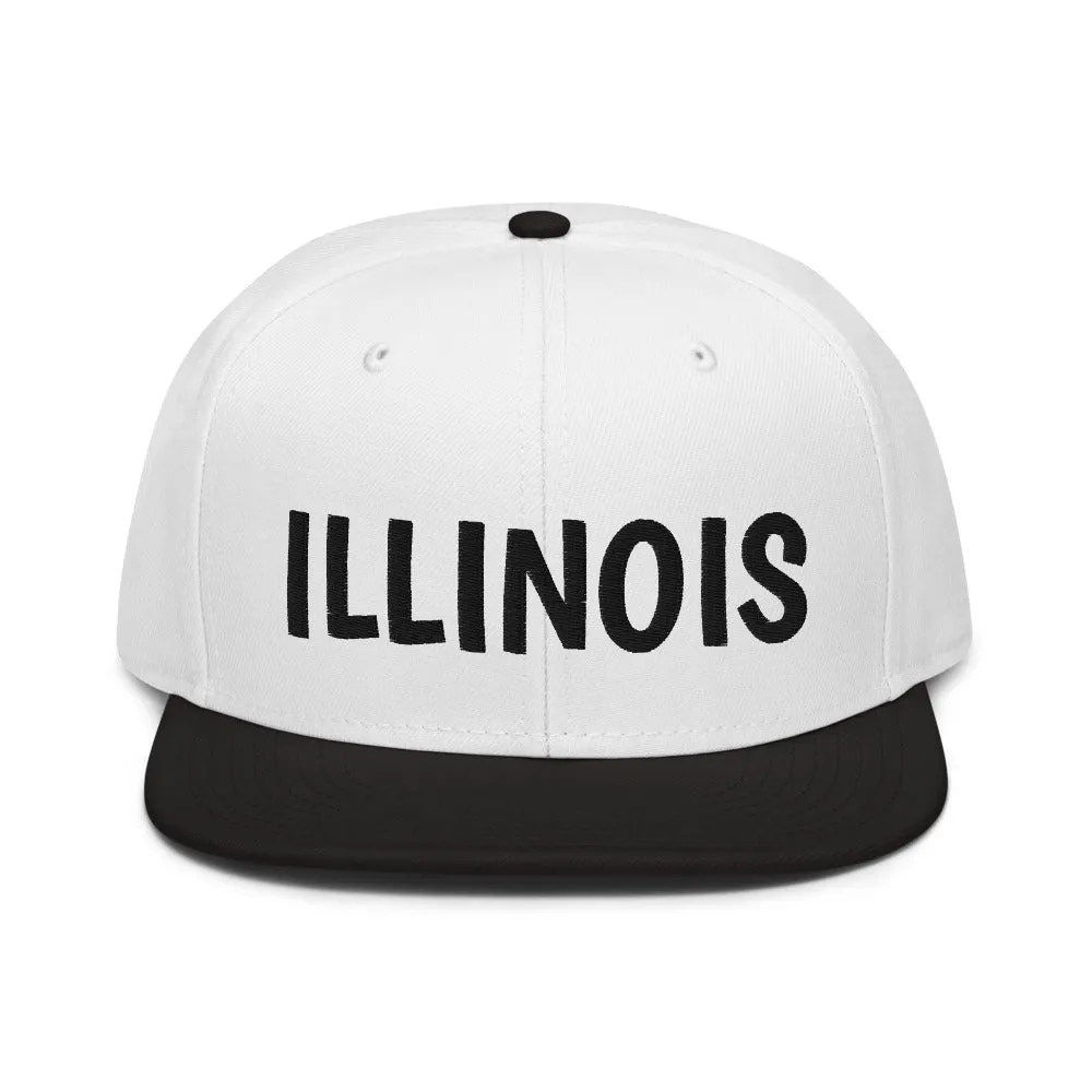 Snapback Hat "1053-0051 Illinois (Black Logo)"