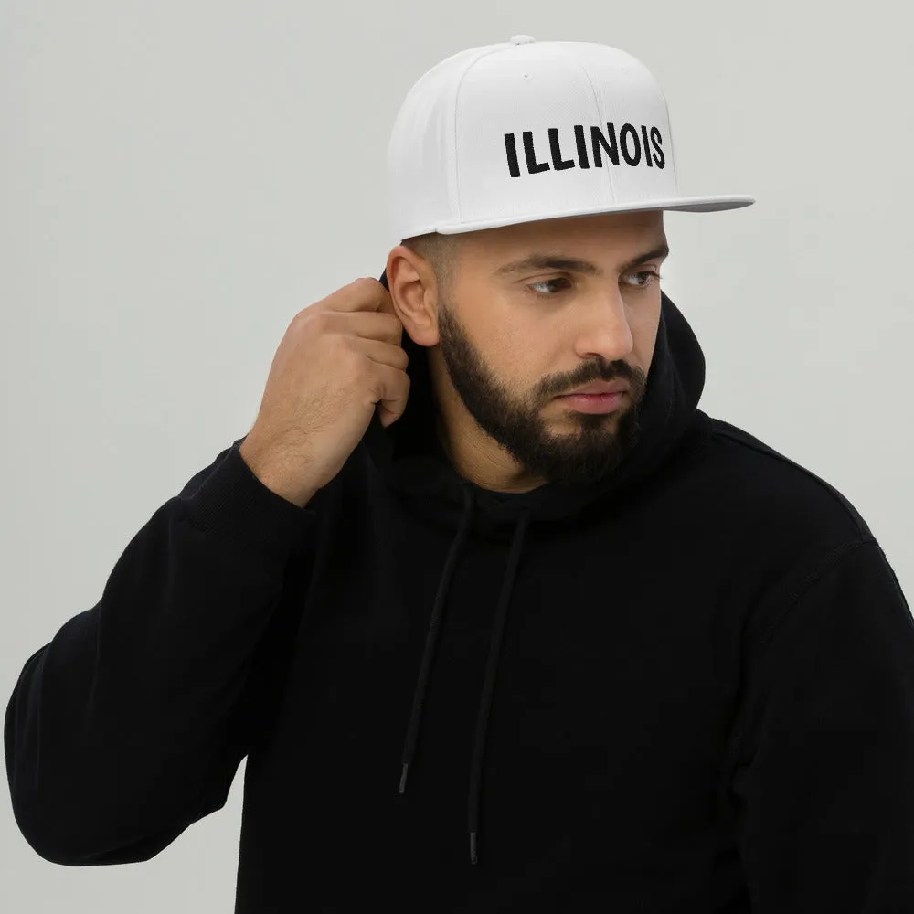 Snapback Hat "1053-0051 Illinois (Black Logo)"