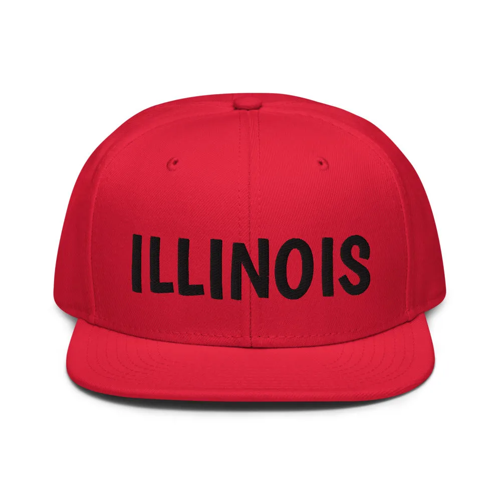 Snapback Hat "1053-0051 Illinois (Black Logo)"