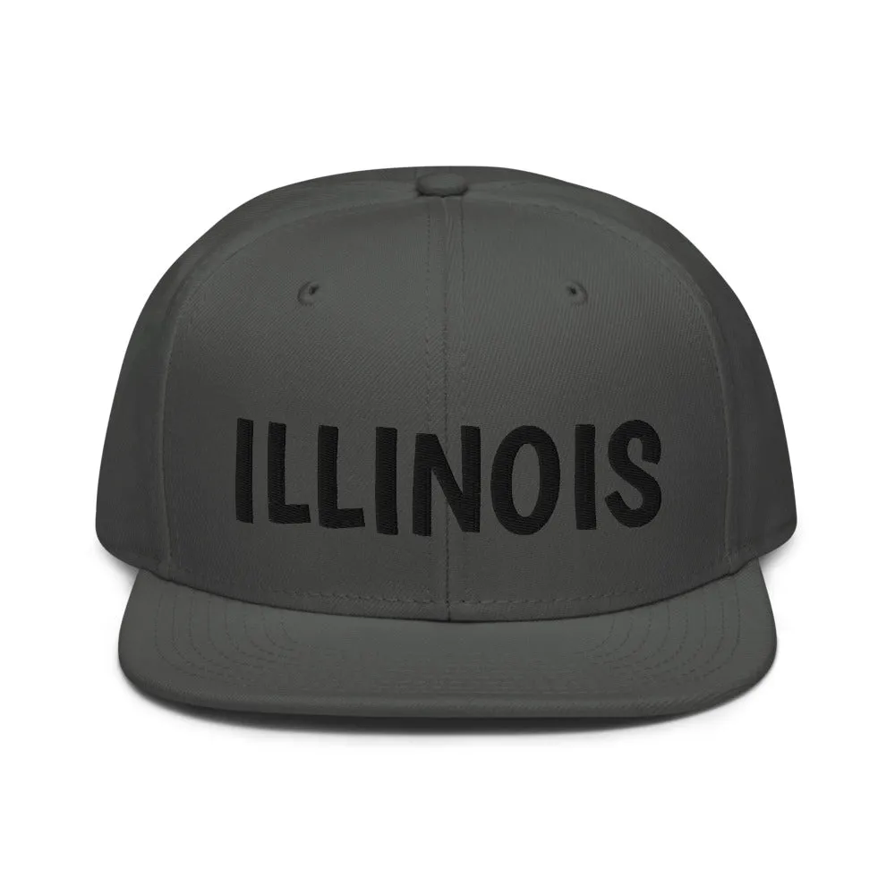 Snapback Hat "1053-0051 Illinois (Black Logo)"