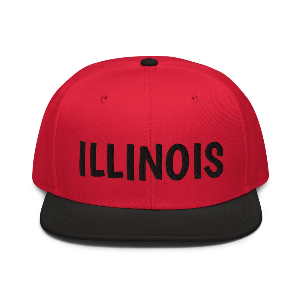 Snapback Hat "1053-0051 Illinois (Black Logo)"