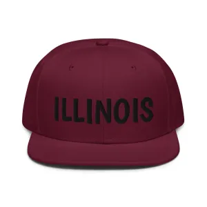 Snapback Hat "1053-0051 Illinois (Black Logo)"