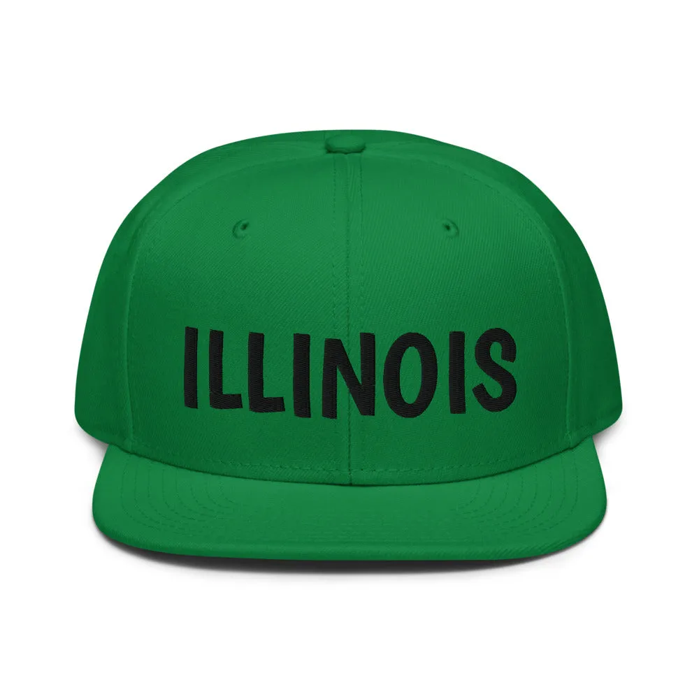 Snapback Hat "1053-0051 Illinois (Black Logo)"
