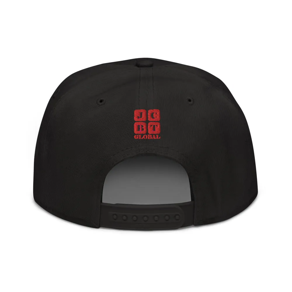 Snapback Hat "2051-0011 Born To Play Soccer (Red Logo)"