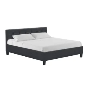 Soho Bed Frame Fabric- Charcoal King