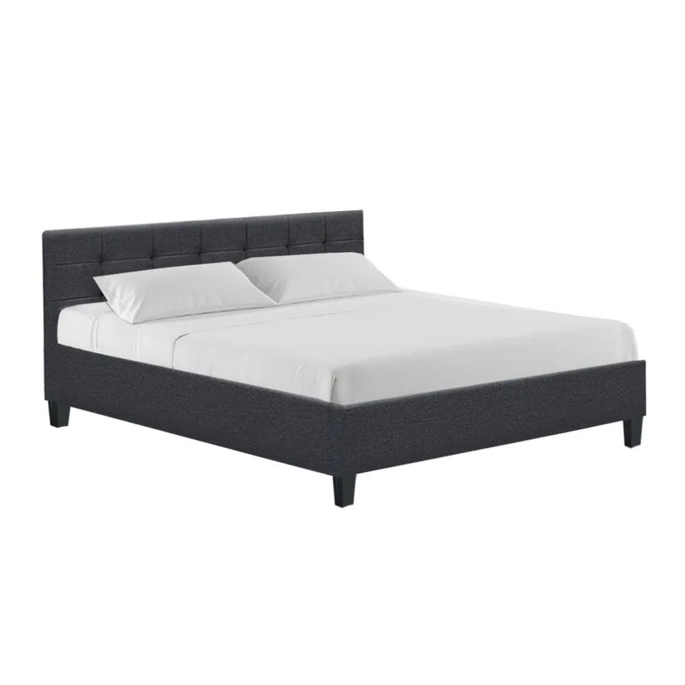 Soho Bed Frame Fabric- Charcoal King