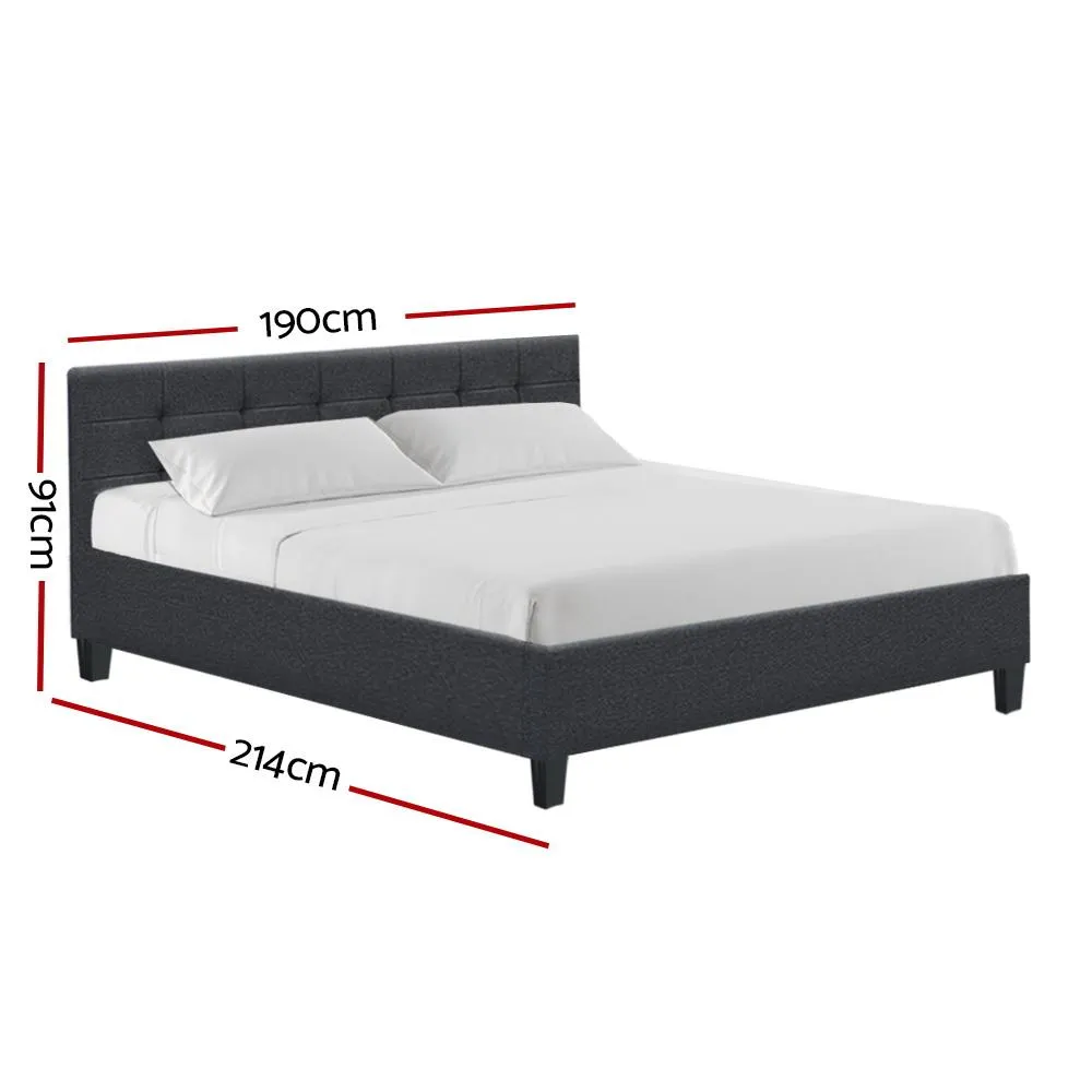 Soho Bed Frame Fabric- Charcoal King