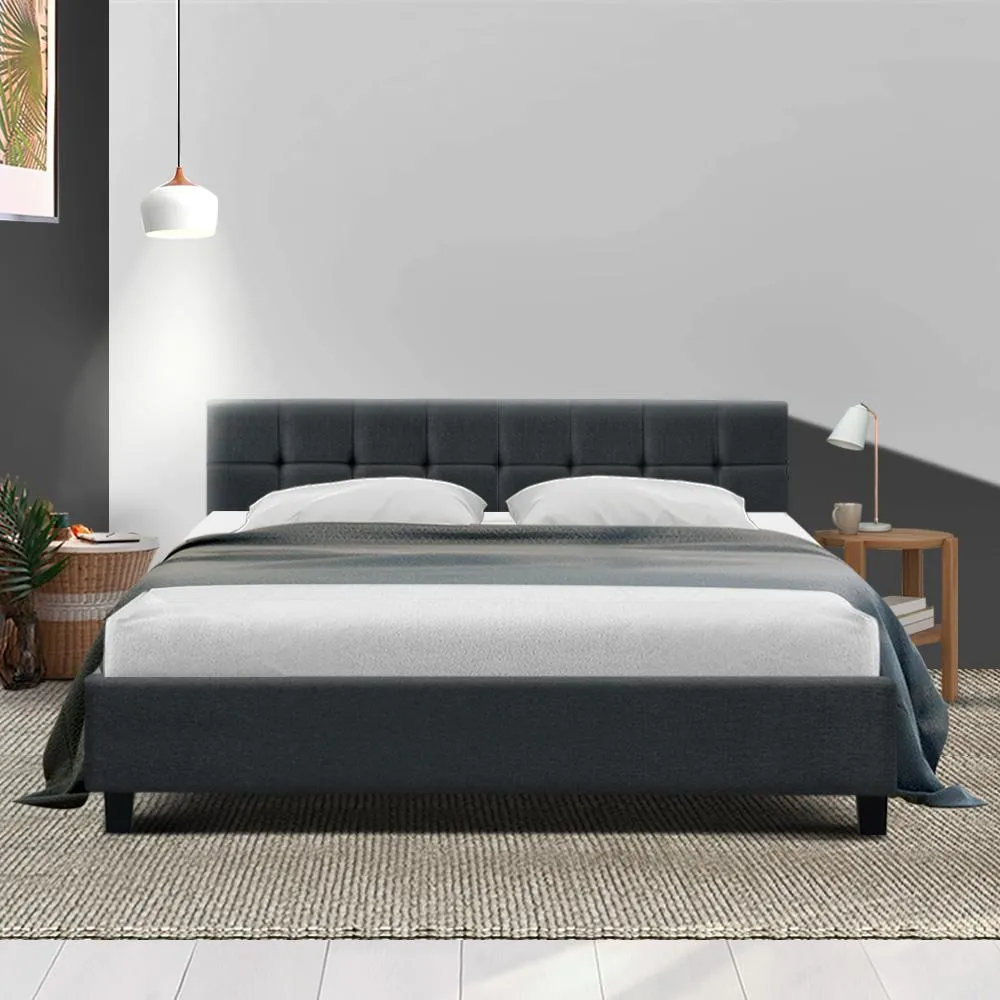 Soho Bed Frame Fabric- Charcoal King
