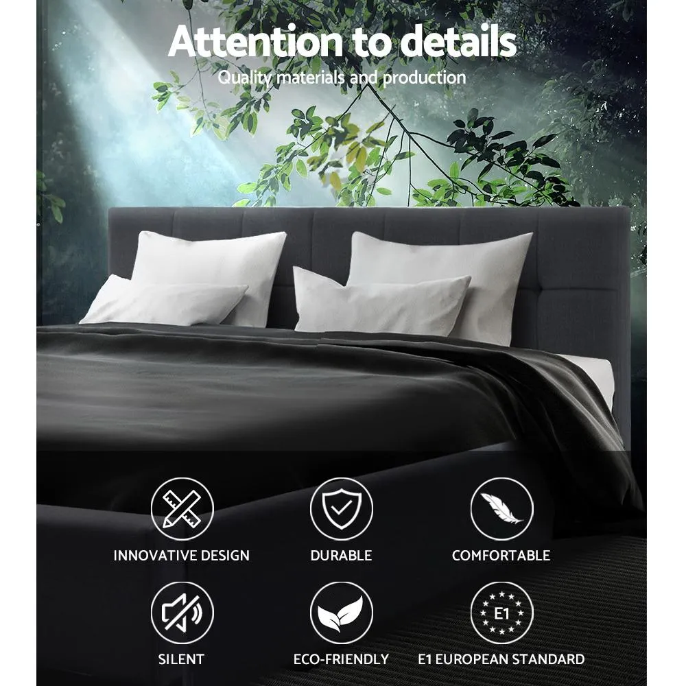 Soho Bed Frame Fabric- Charcoal King
