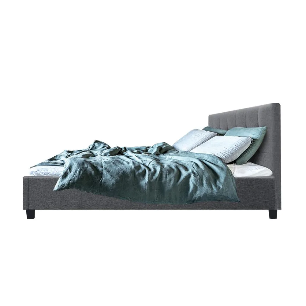 Soho Bed Frame Fabric- Grey Double