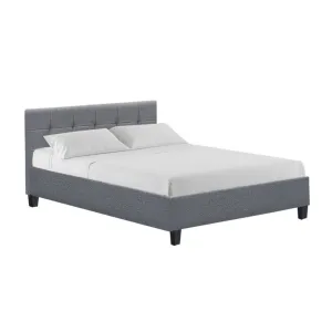 Soho Bed Frame Fabric- Grey Double