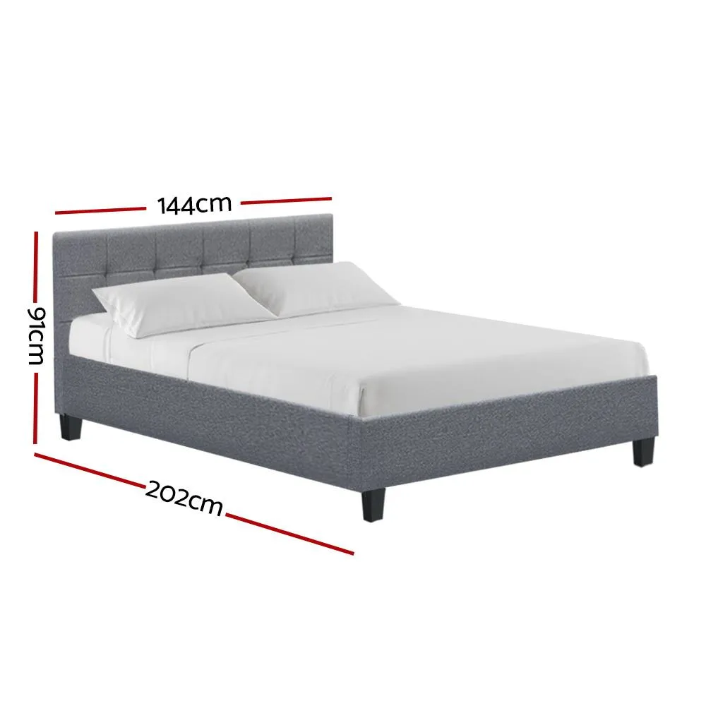 Soho Bed Frame Fabric- Grey Double