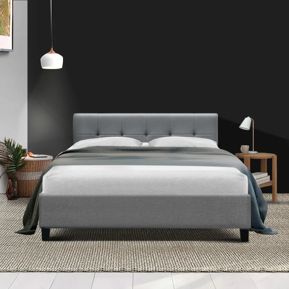 Soho Bed Frame Fabric- Grey Double