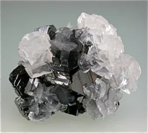 SOLD Calcite on Sphalerite, Trepca Complex, Mitrovica, Kosovo Miniature 2.5 x 3.5 x 4.5 cm $75. Online 1/17