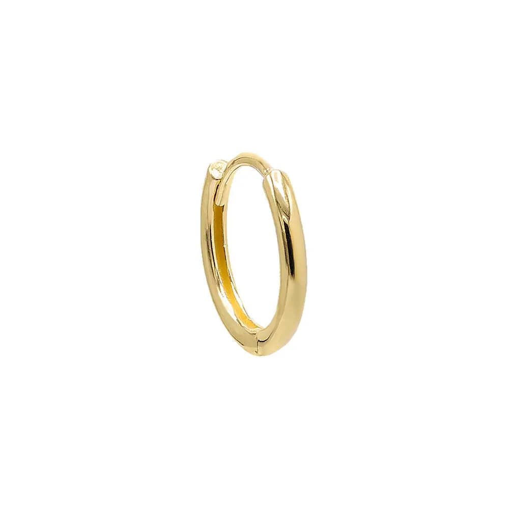Solid Rounded Mini Huggie Earring 14K
