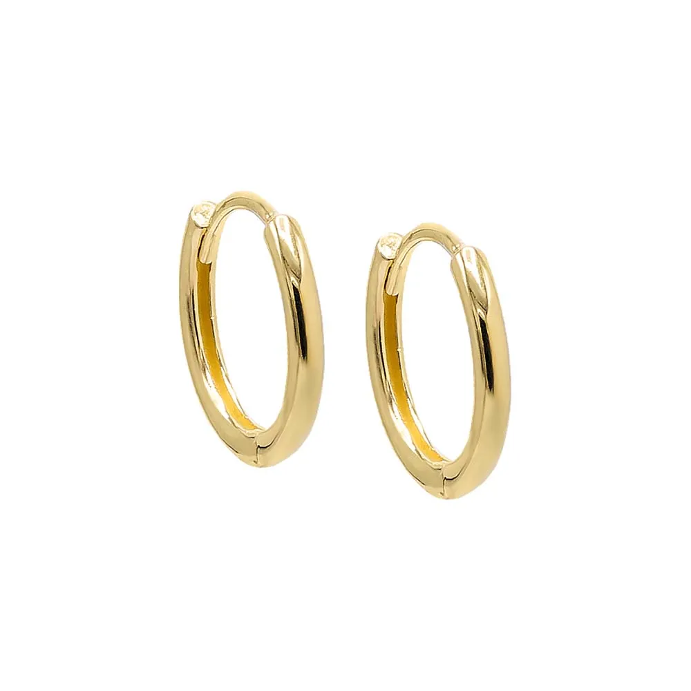 Solid Rounded Mini Huggie Earring 14K