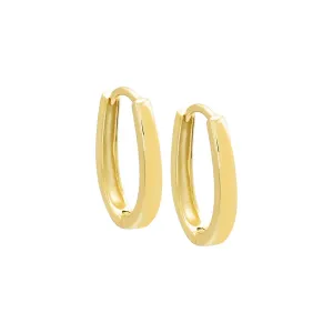 Solid Rounded Oval Hoop Earring