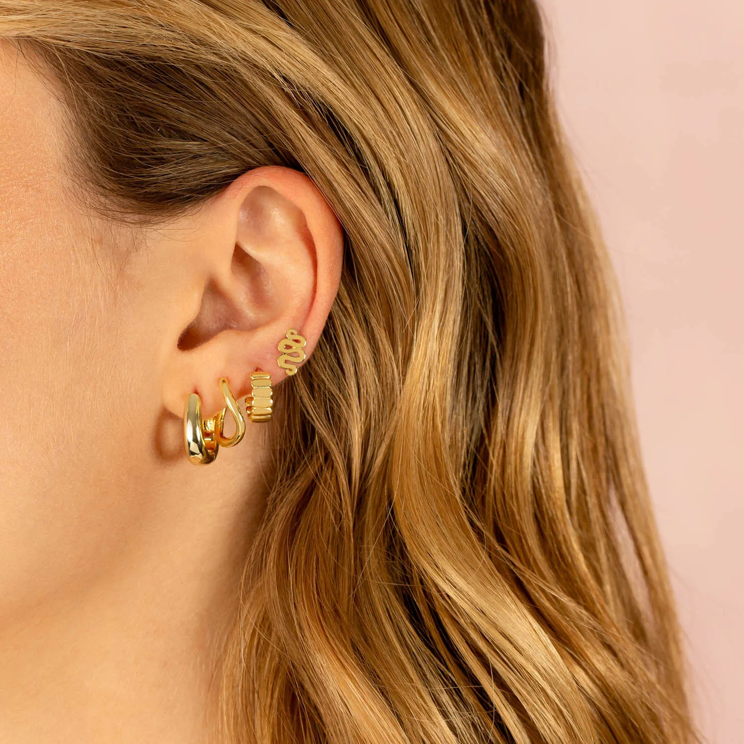 Solid Rounded Oval Hoop Earring