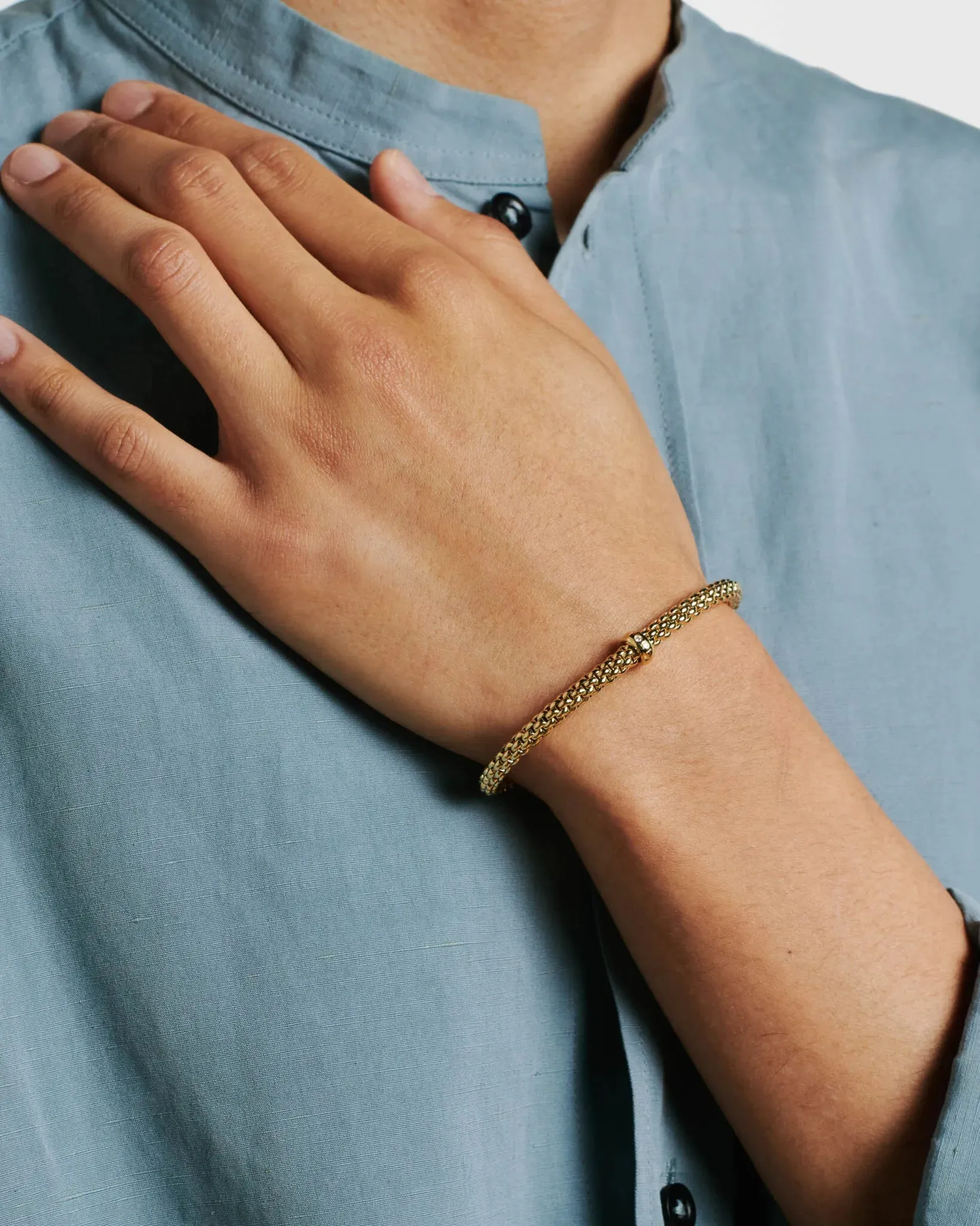 Solo collection Flex'it bracelet with a white diamond by Fope