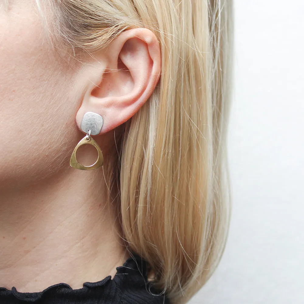 Square with with Cutout Rounded Triangle Post Earrings