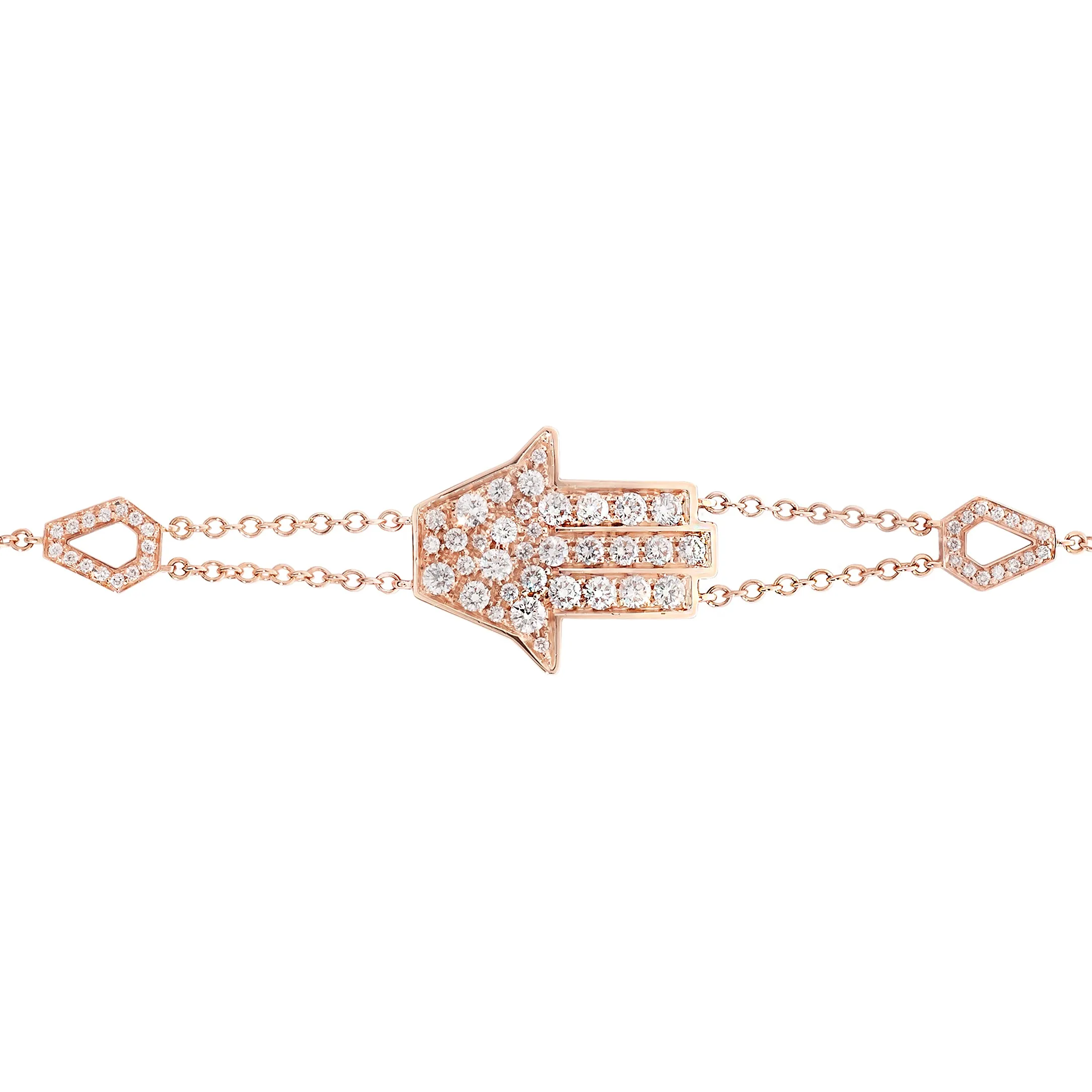 Statement Hamsa Bracelet on a Double Chain