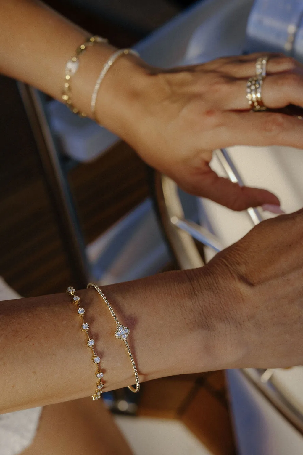 Station Linked Diamond Tennis Bracelet