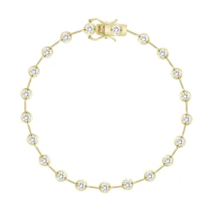 Station Linked Diamond Tennis Bracelet