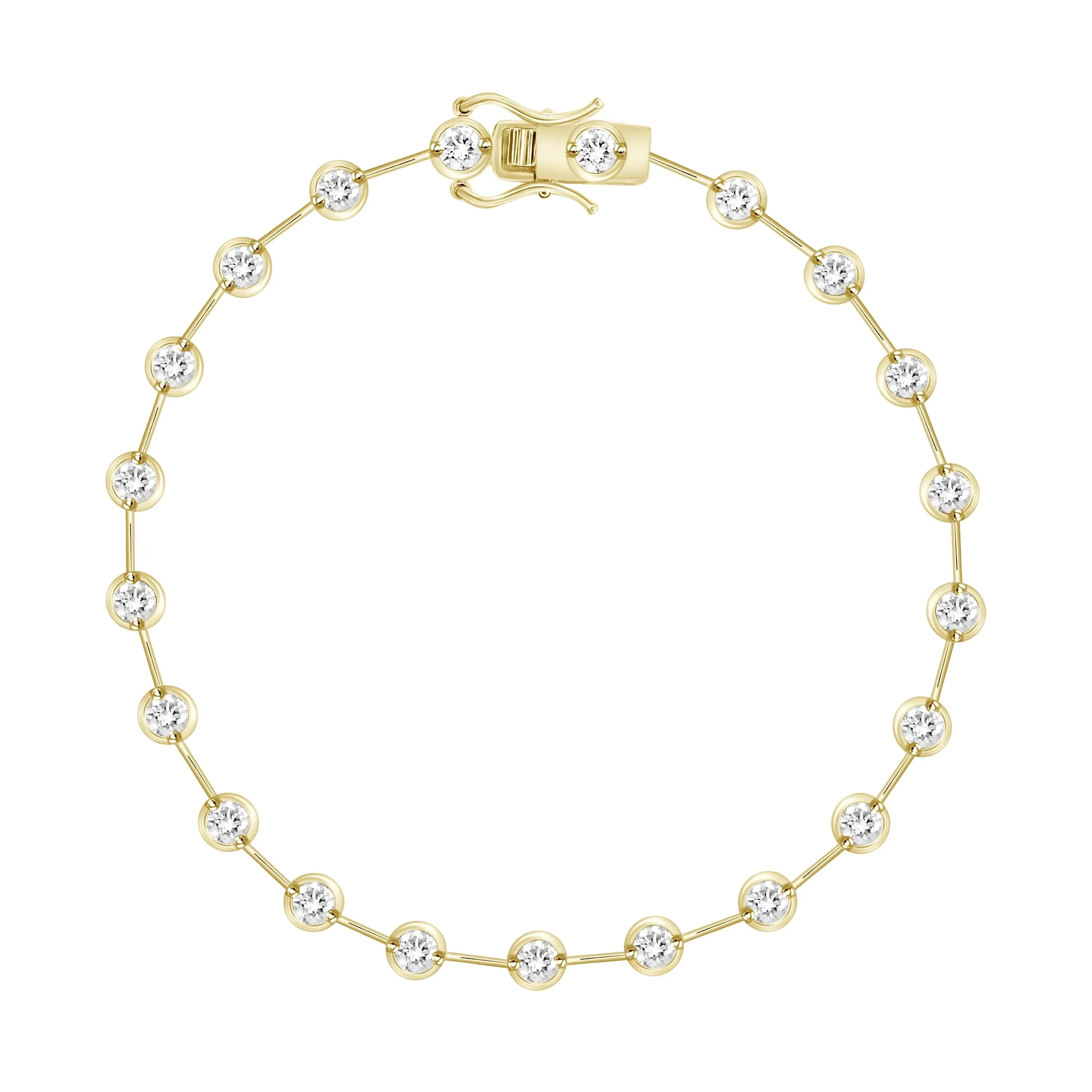 Station Linked Diamond Tennis Bracelet