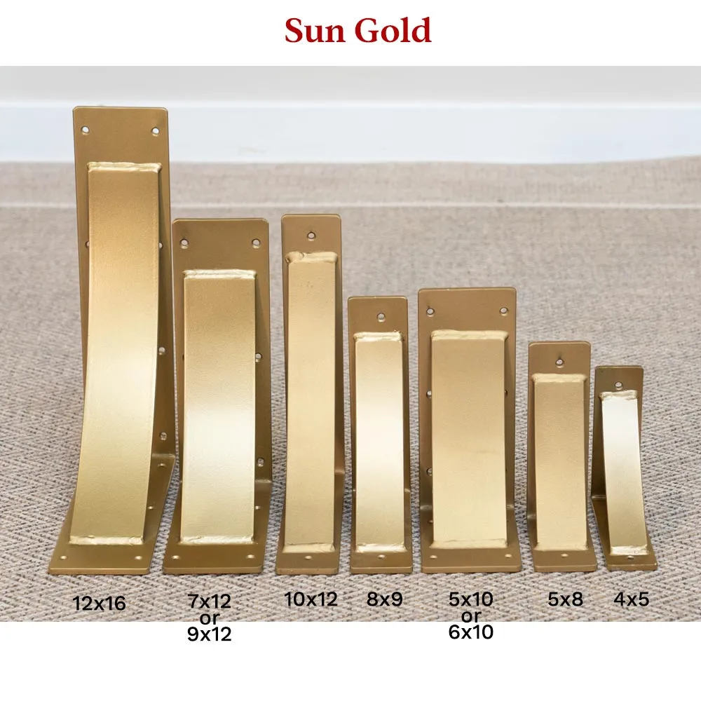 Steel Arched Sun Gold Shelf Brackets