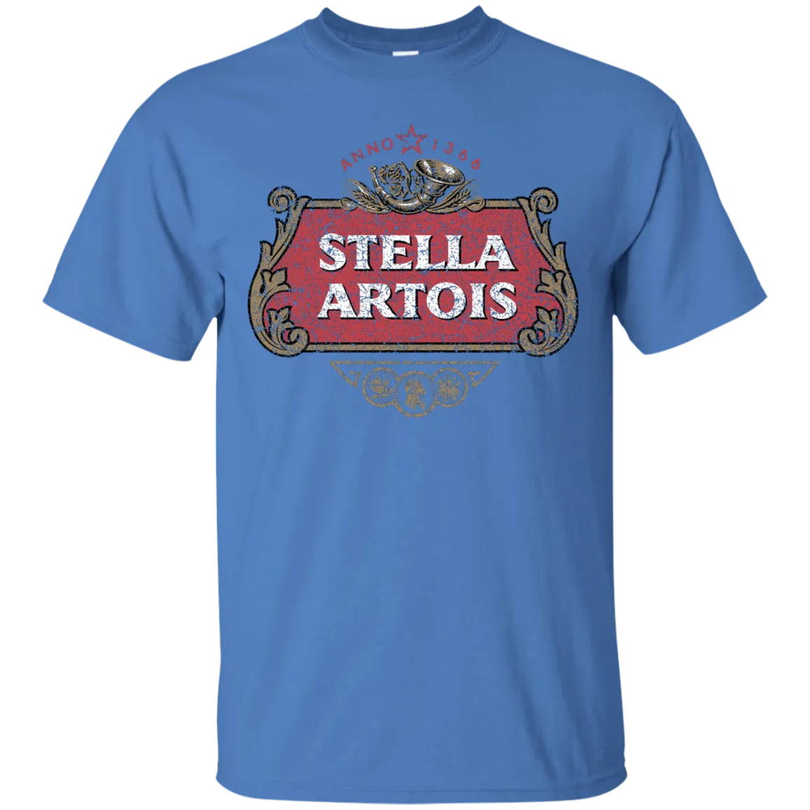 Stella Artois Beer T-Shirt Custom Designed Color Worn Label Pattern