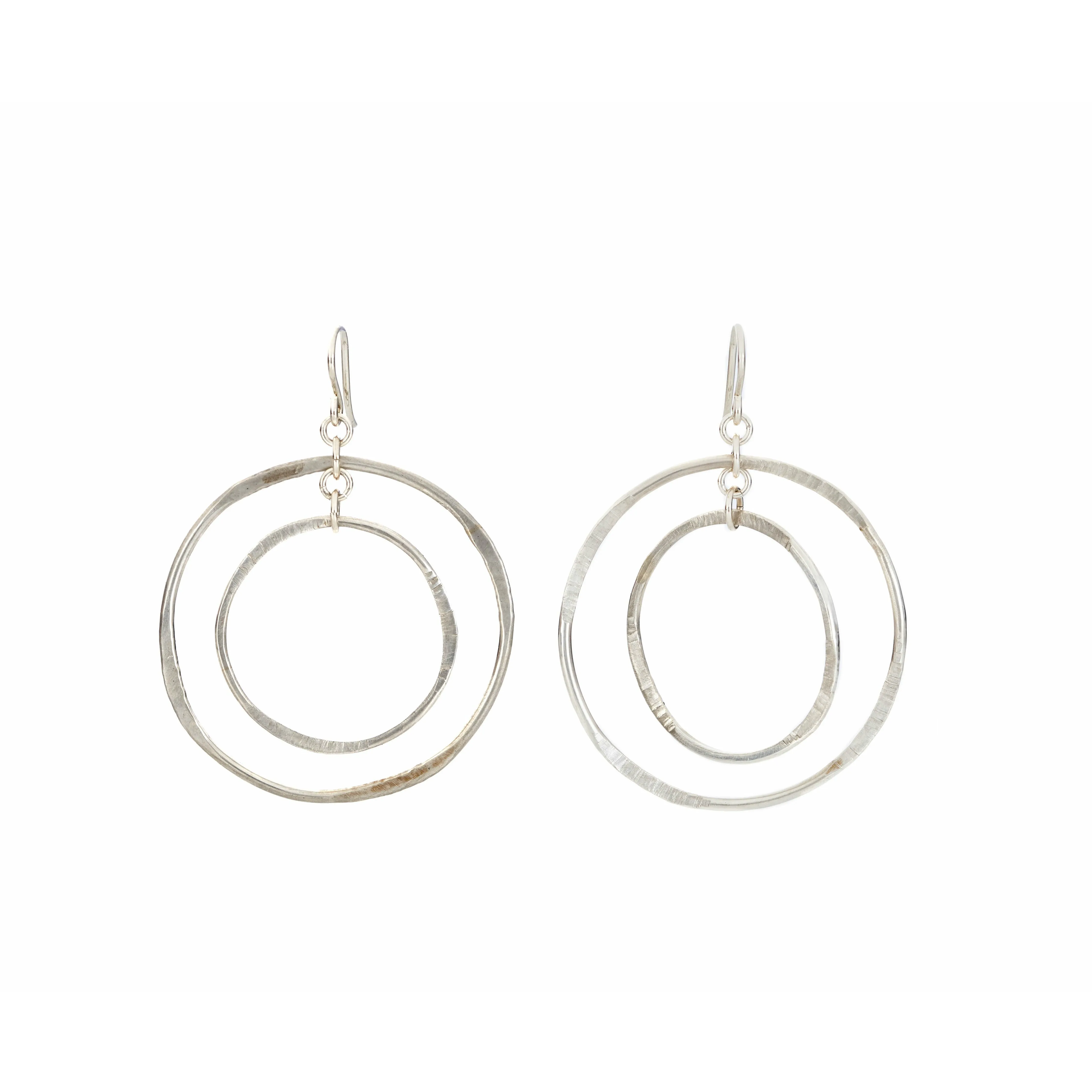 Sterling Silver Free Formed Dangle Earrings