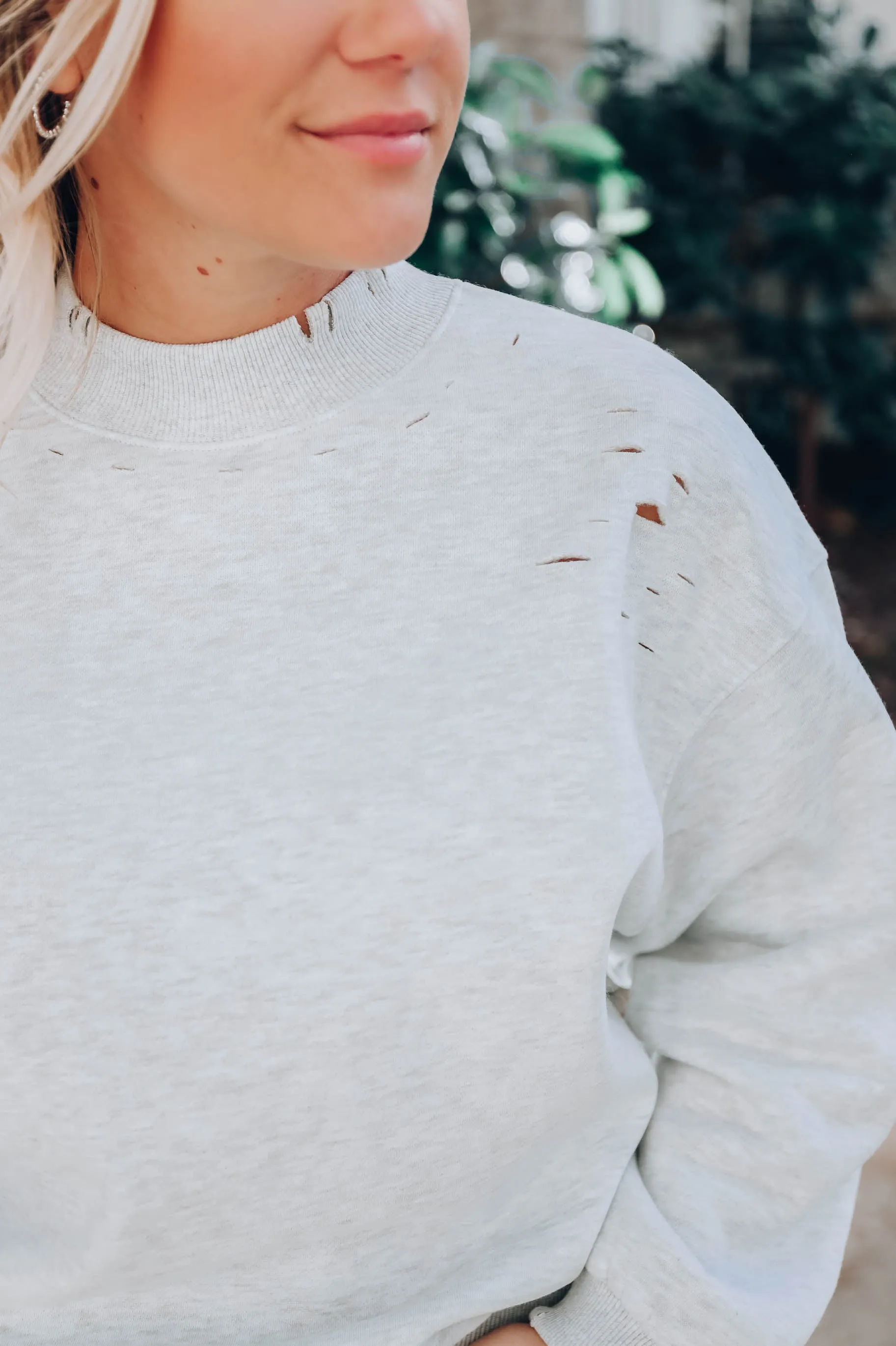 Stress No More Laser Cut Sweatshirt