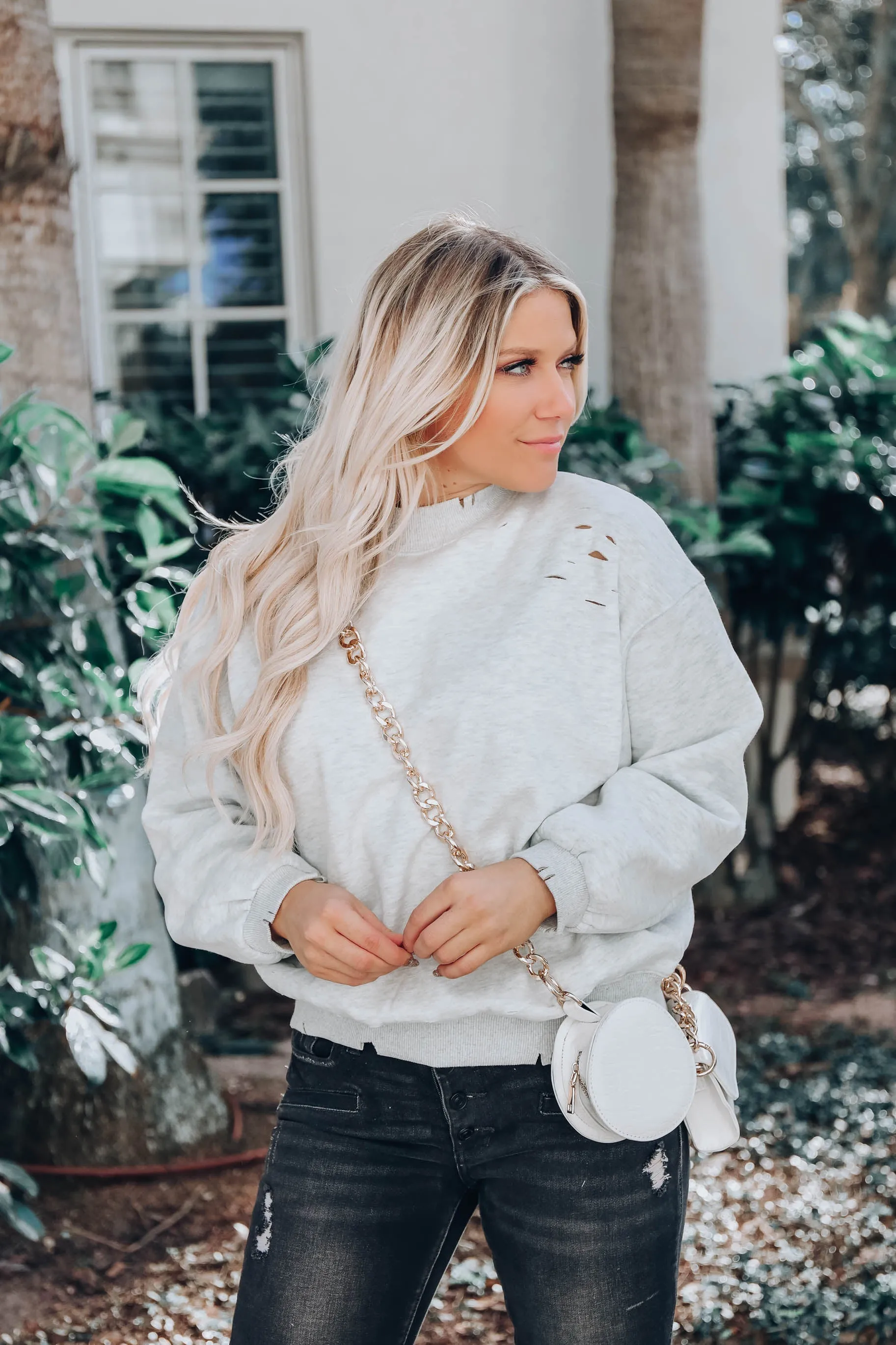 Stress No More Laser Cut Sweatshirt