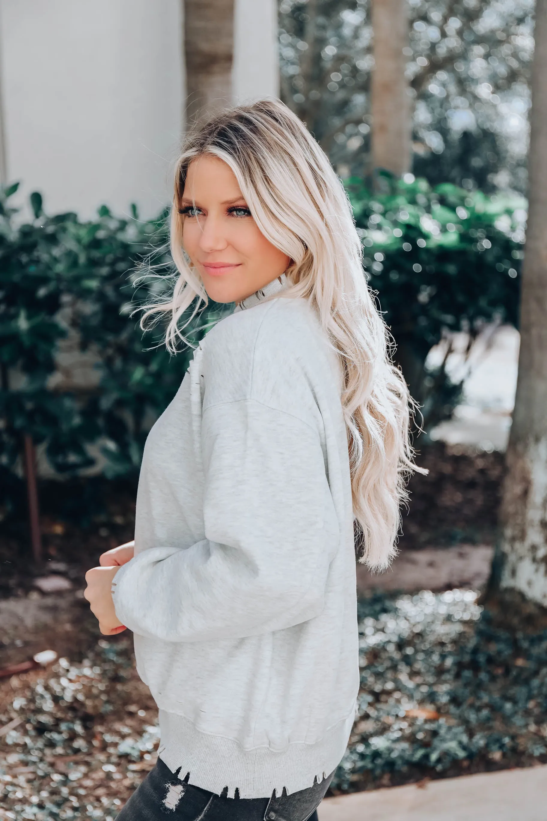 Stress No More Laser Cut Sweatshirt