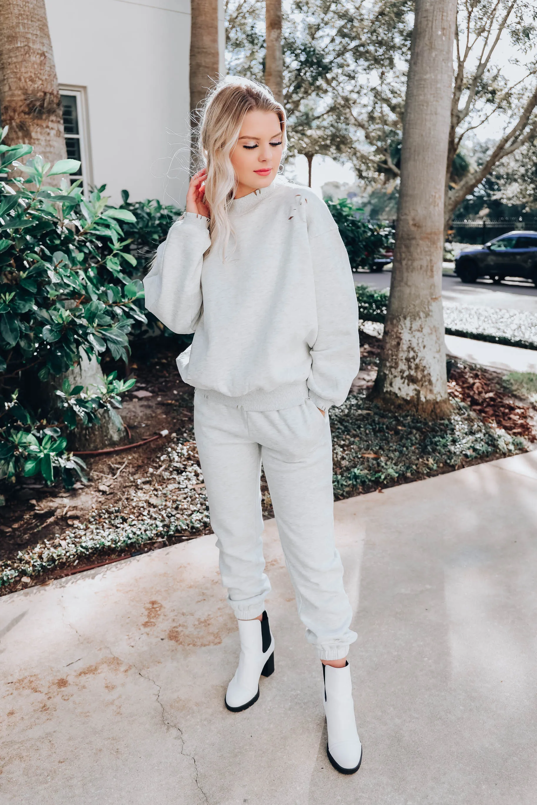 Stress No More Laser Cut Sweatshirt