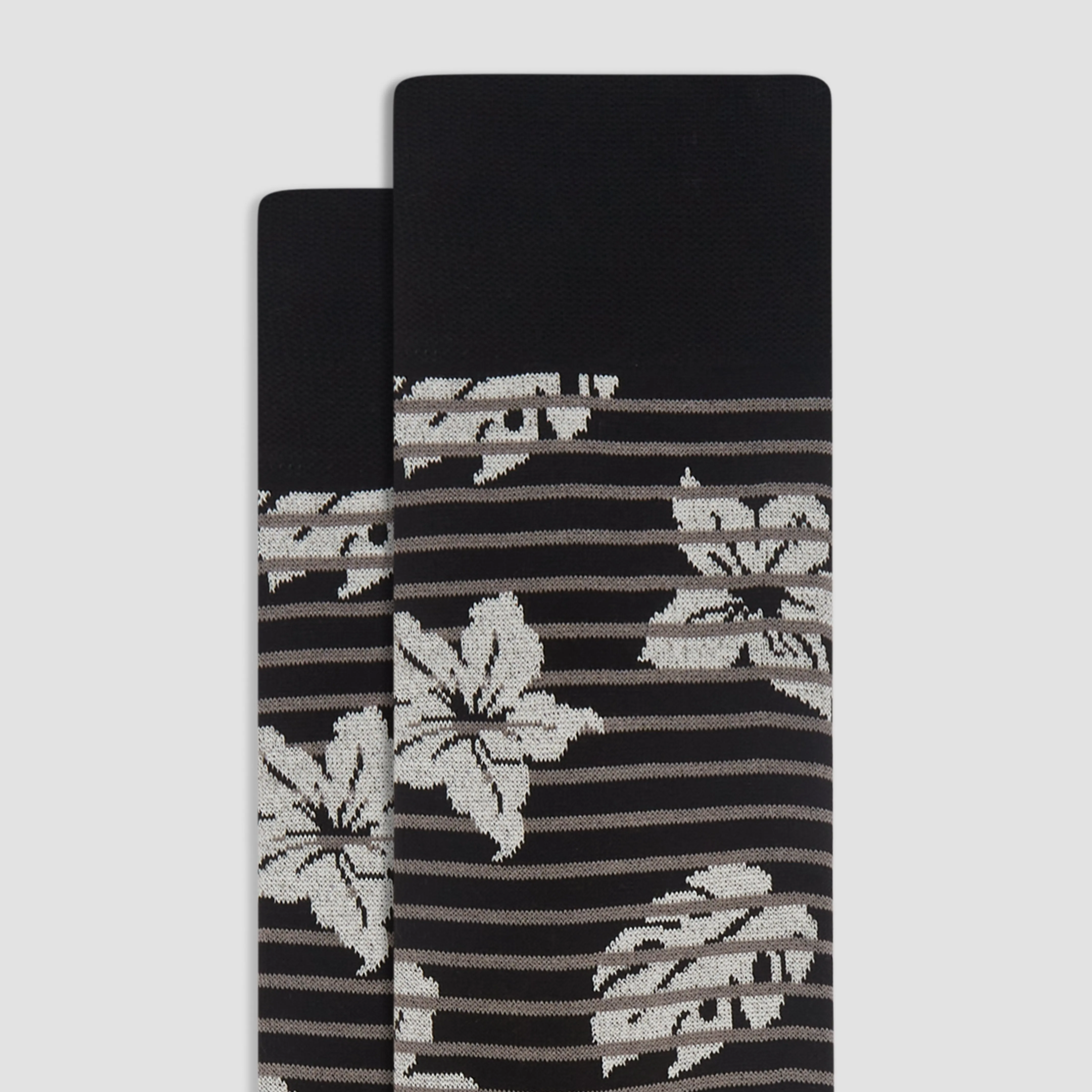 Striped Floral Mid-Calf Socks