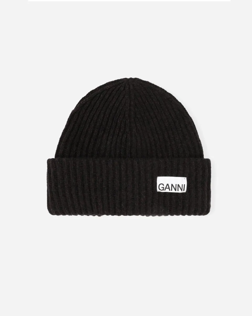 Structured Rib Beanie - Black Melange