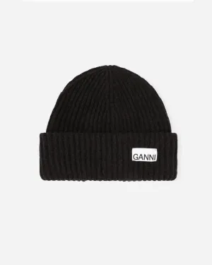 Structured Rib Beanie - Black Melange
