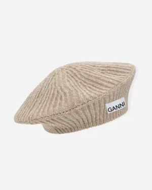Structured Rib Beret - Petrified Oak