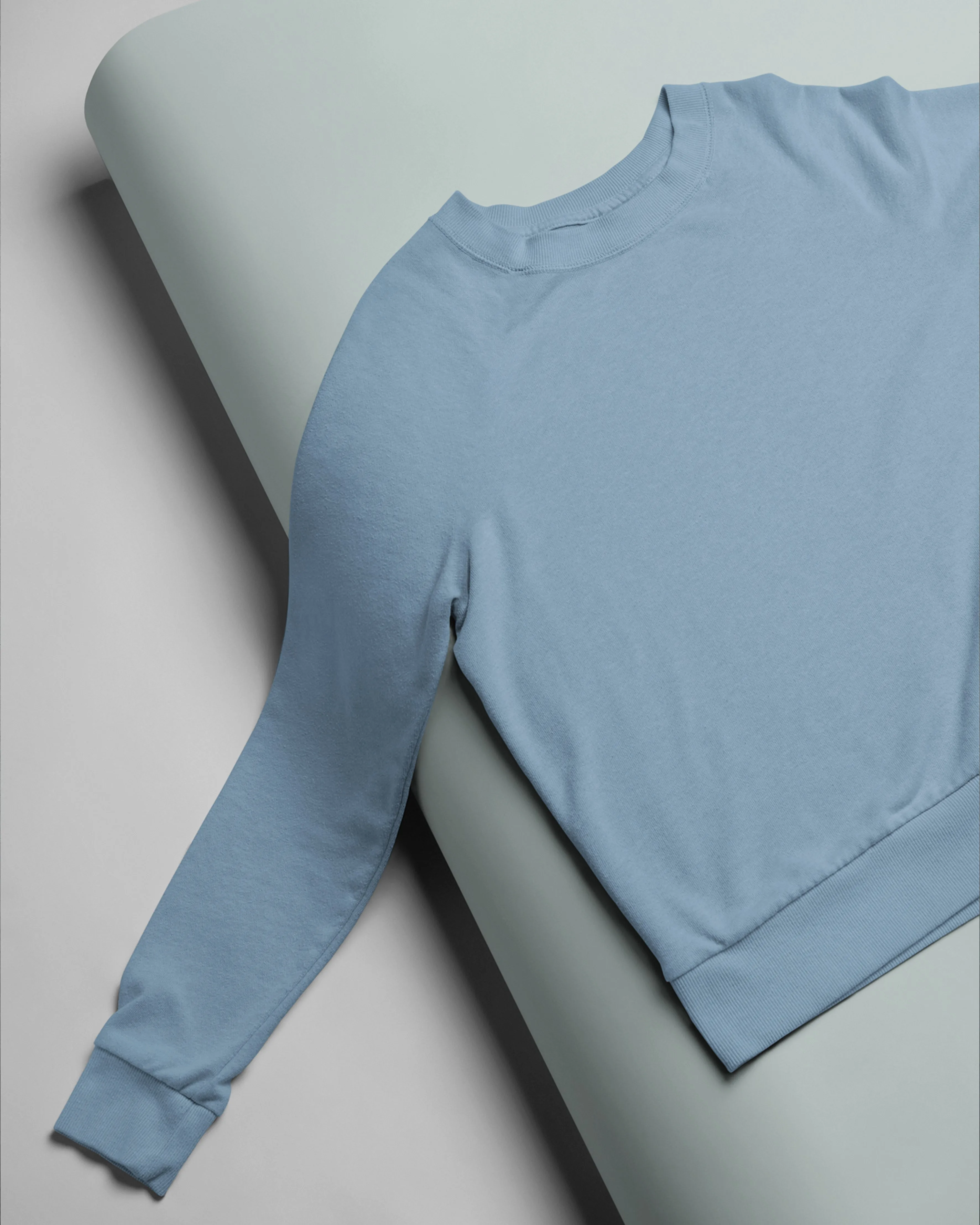 Subtle blue plain sweatshirt