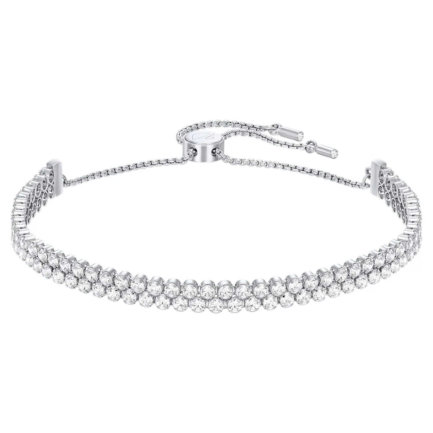 Subtle bracelet White, Rhodium plated
