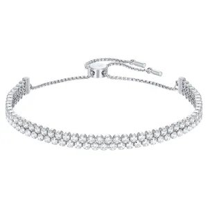 Subtle bracelet White, Rhodium plated