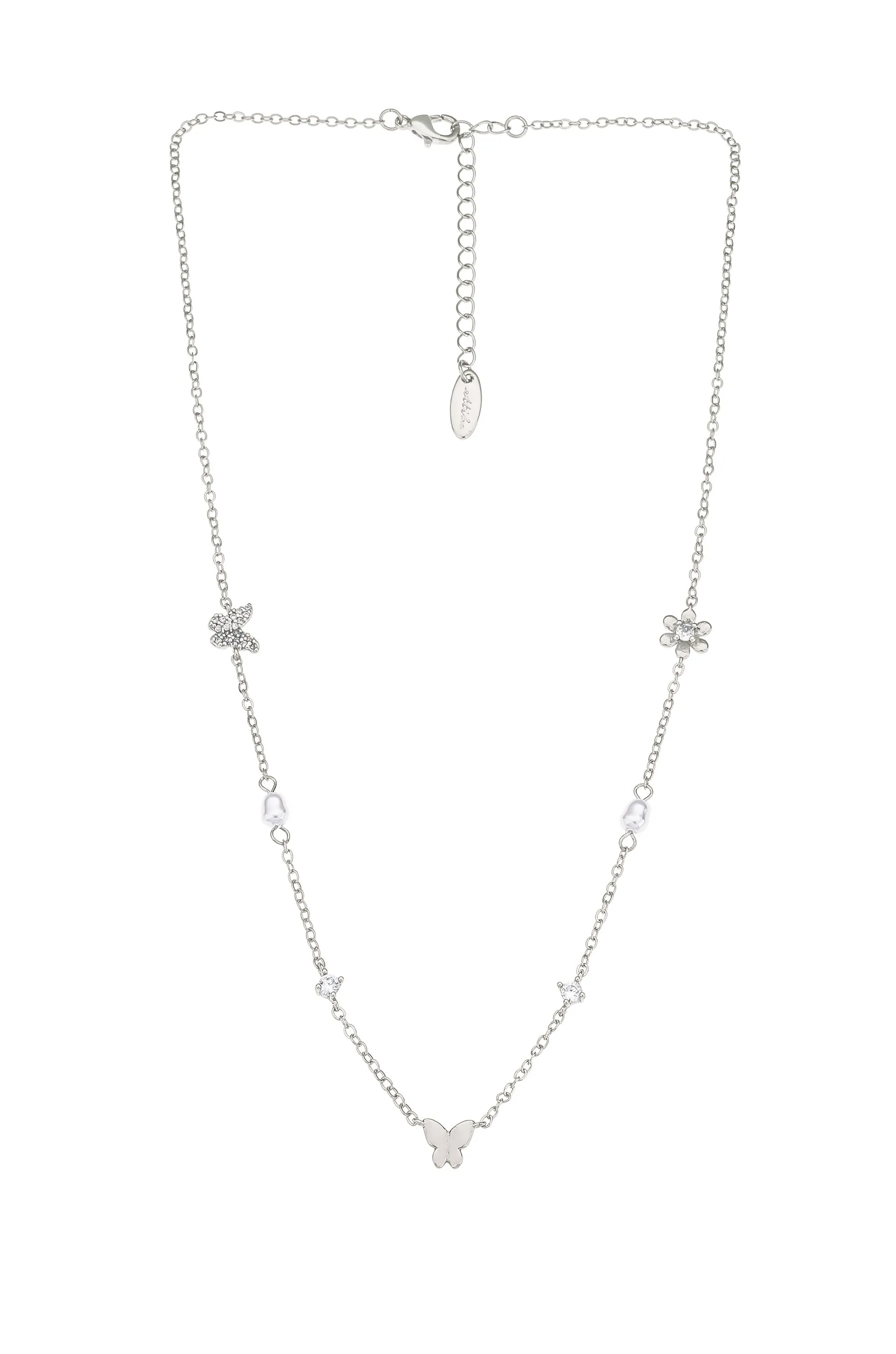 Subtle Butterflies and Pearl Necklace