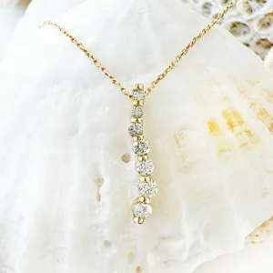 Subtle S Curve Double Claw Petite Diamond Pendant
