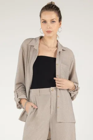 Subtle Shine Button Up